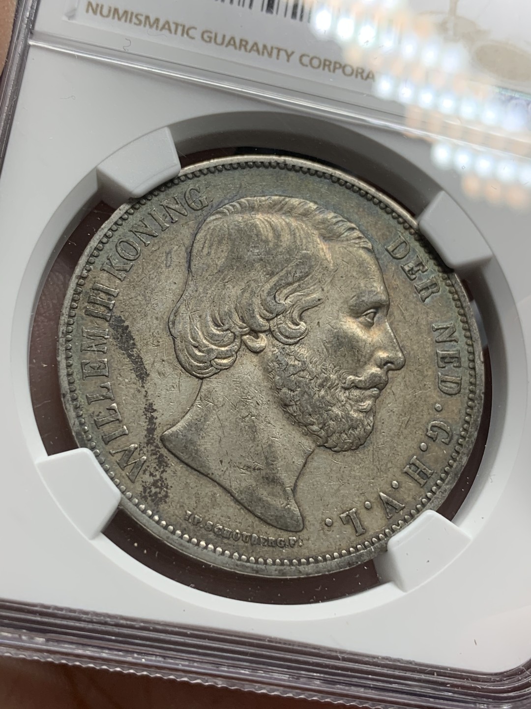 《竞宝斋》第79场-本周日，周一，周四3场拍卖（全场不限金额包邮） NGC-XF45 荷兰 1873年 威廉三世 2.5盾 大银币 一流的味道 细节也漂亮 更高分只有11枚