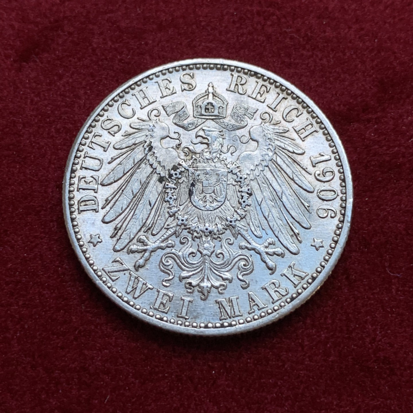 《竞宝斋》第79场-本周日，周一，周四3场拍卖（全场不限金额包邮） 德国巴登 1906年 金婚纪念 2马克银币 带光好品