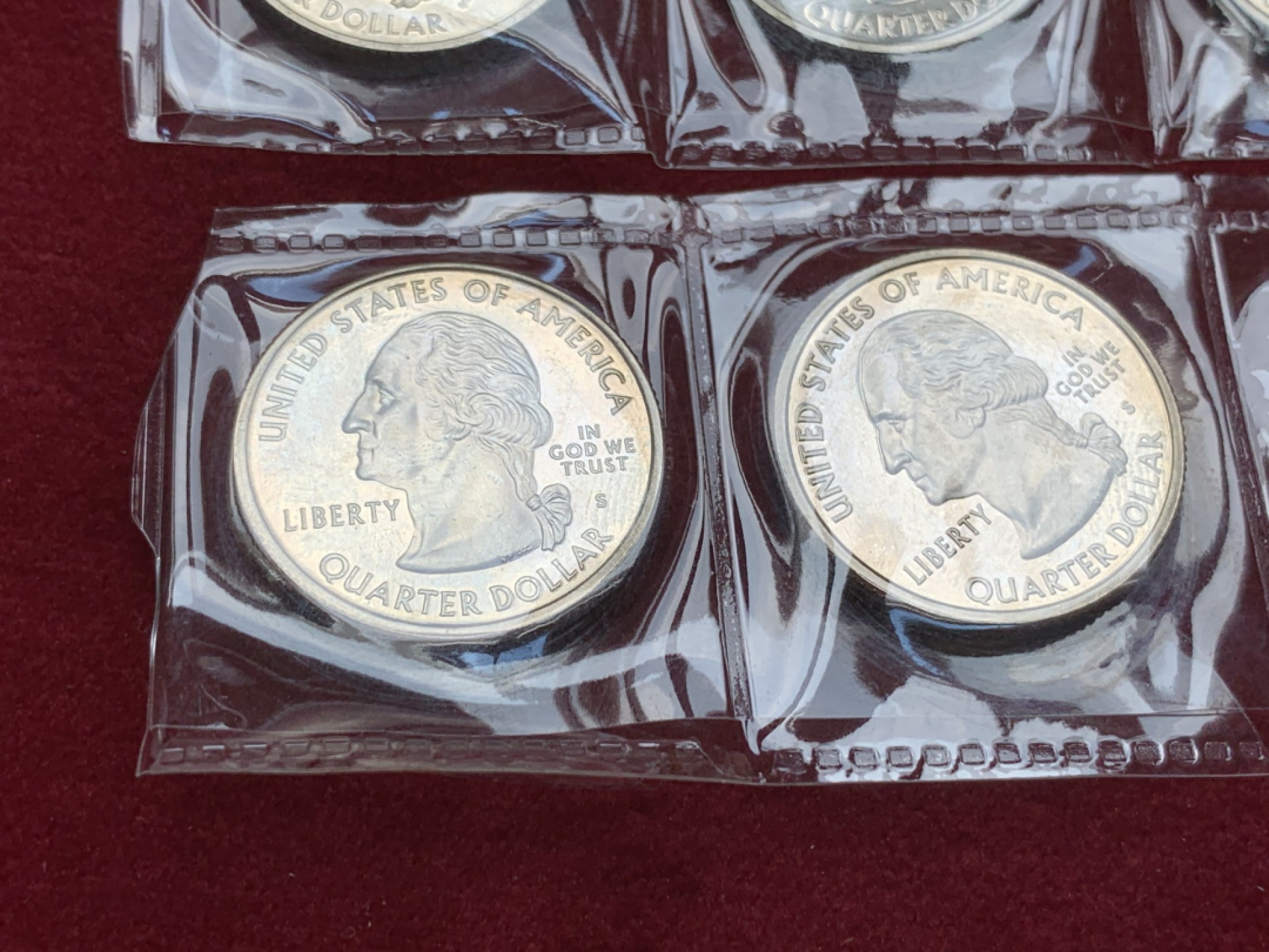 《竞宝斋》第79场-本周日，周一，周四3场拍卖（全场不限金额包邮） 美国 2001年 25美分 精制纪念币 5枚一组