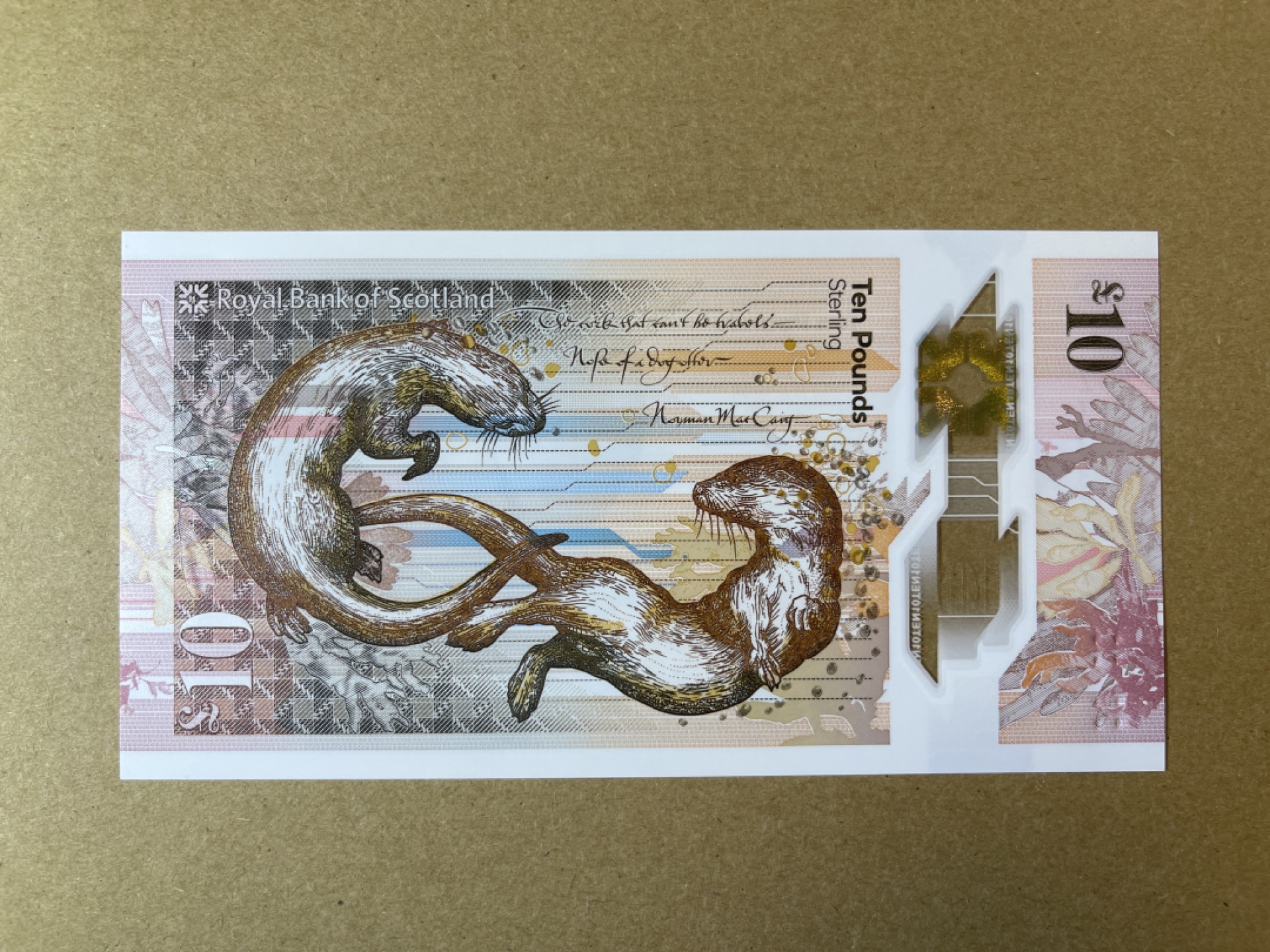 《张总收藏》66期——初版首发 苏格兰10镑 UNC 皇家银行塑料钞 ZZ补号