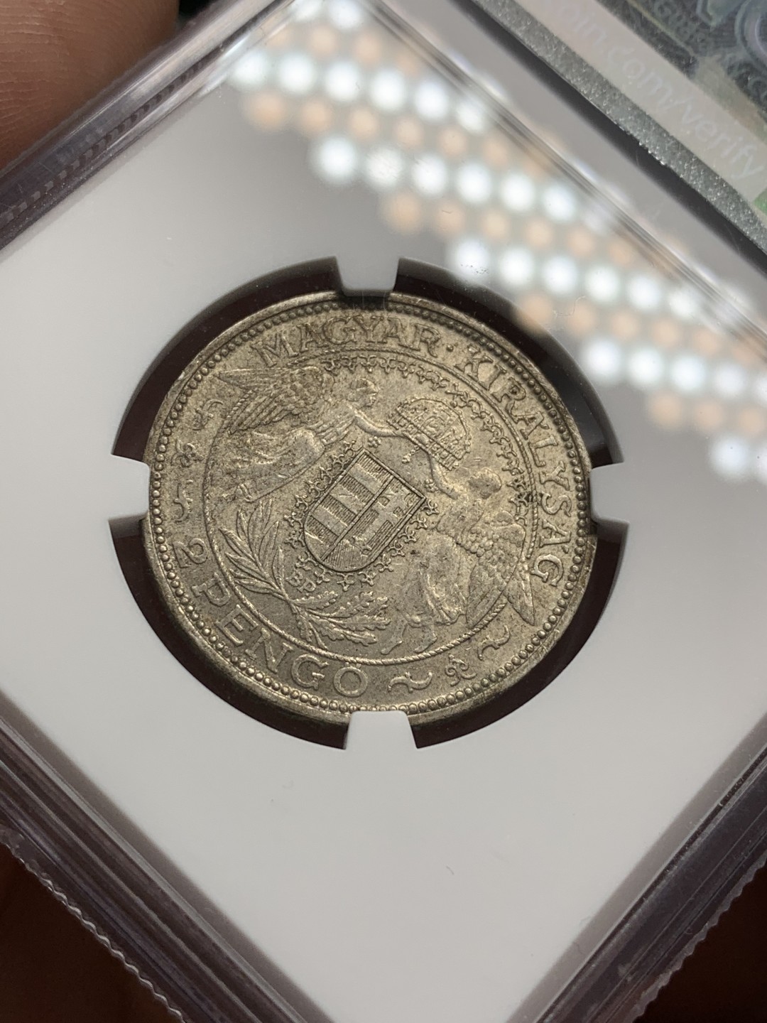 《竞宝斋》第79场-本周日，周一，周四3场拍卖（全场不限金额包邮） NGC-MS63 匈牙利1938BP年 圣母抱婴 2潘果银币 好品少见