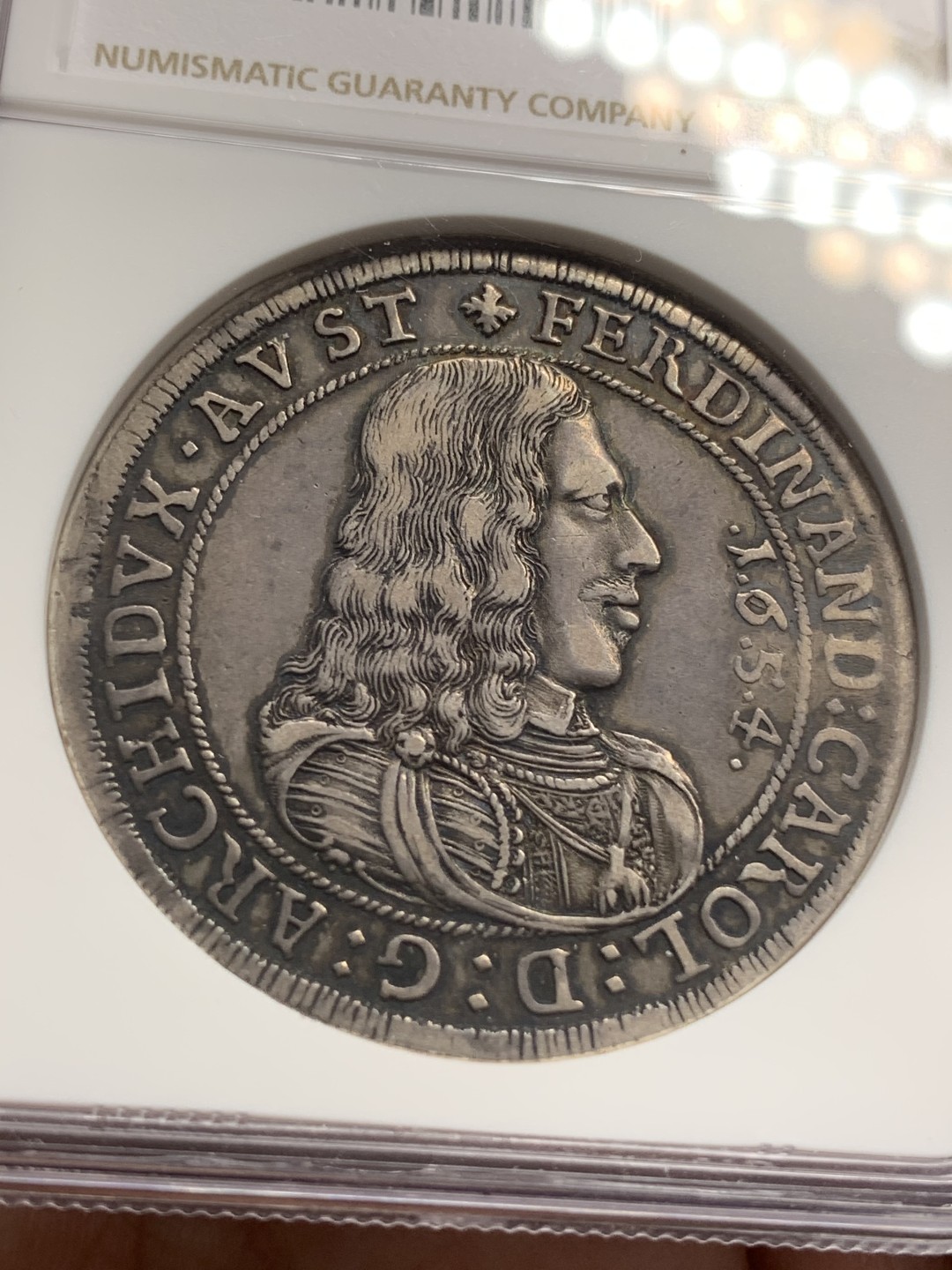 《竞宝斋》第79场-本周日，周一，周四3场拍卖（全场不限金额包邮） NGC-XF45 奥地利1654年 斐迪南卡尔 哈尔厂 大泰勒银币 传世老包浆 一流的味道