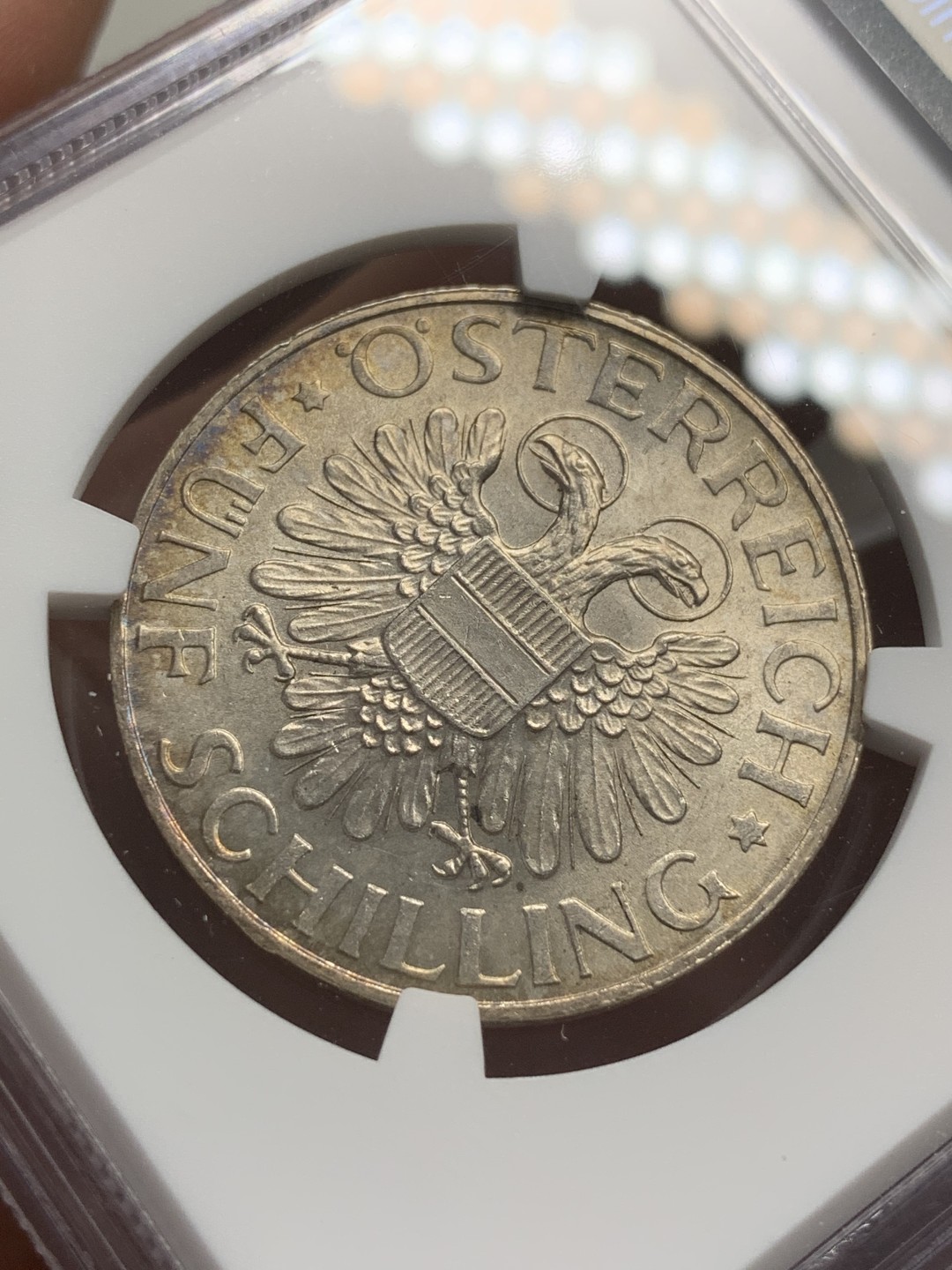 《竞宝斋》第79场-本周日，周一，周四3场拍卖（全场不限金额包邮） NGC-MS63 奥地利 1935年 圣母抱婴 5先令大银币 好品带彩 非常漂亮