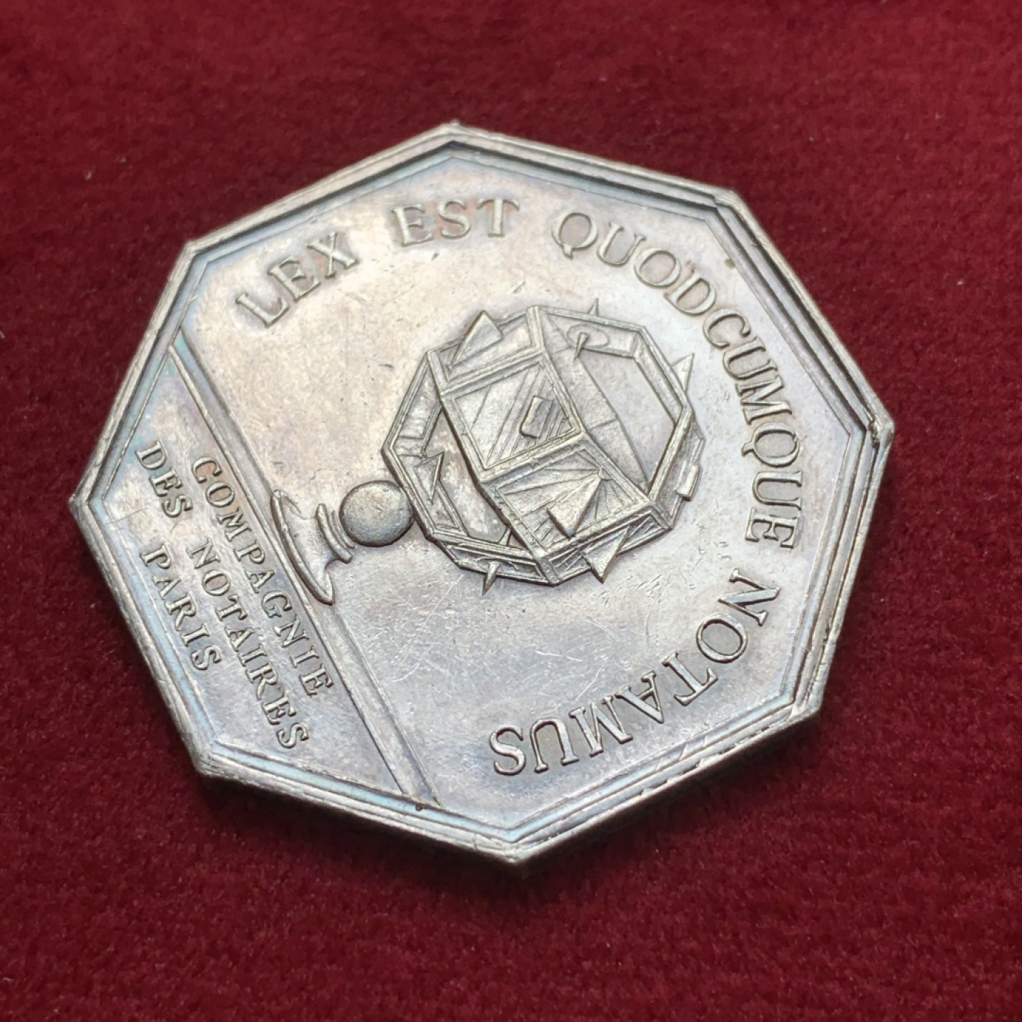 《竞宝斋》第79场-本周日，周一，周四3场拍卖（全场不限金额包邮） 法国 19世纪 巴黎公证人女神 JETON银质八角