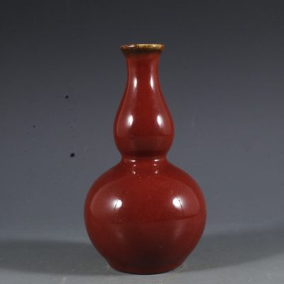 清 祭红葫芦瓶尺寸：高19cm口径3.6cm - 清 祭红葫芦瓶尺寸：高19cm口径3.6cm