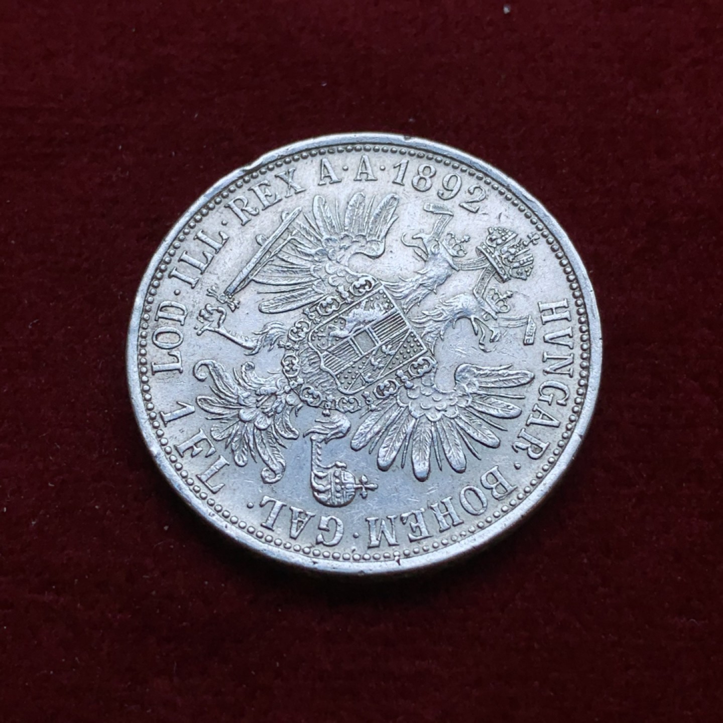 《竞宝斋》第79场-本周日，周一，周四3场拍卖（全场不限金额包邮） 奥匈1892年佛兰茨一世 1福林银币 带光好品 细节不错