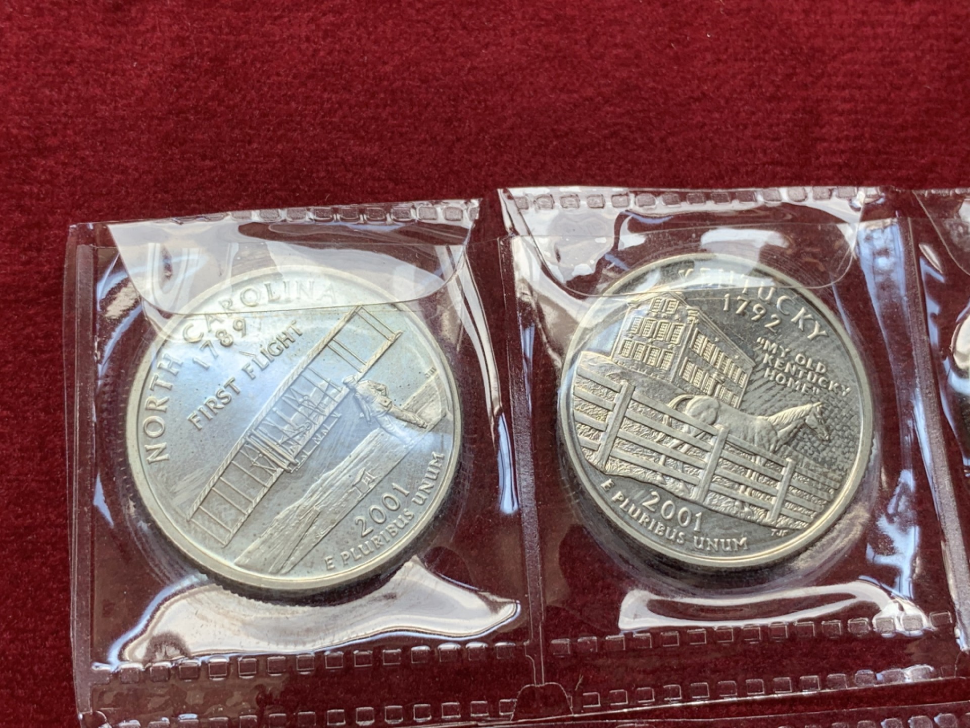 《竞宝斋》第79场-本周日，周一，周四3场拍卖（全场不限金额包邮） 美国 2001年 25美分 精制纪念币 5枚一组