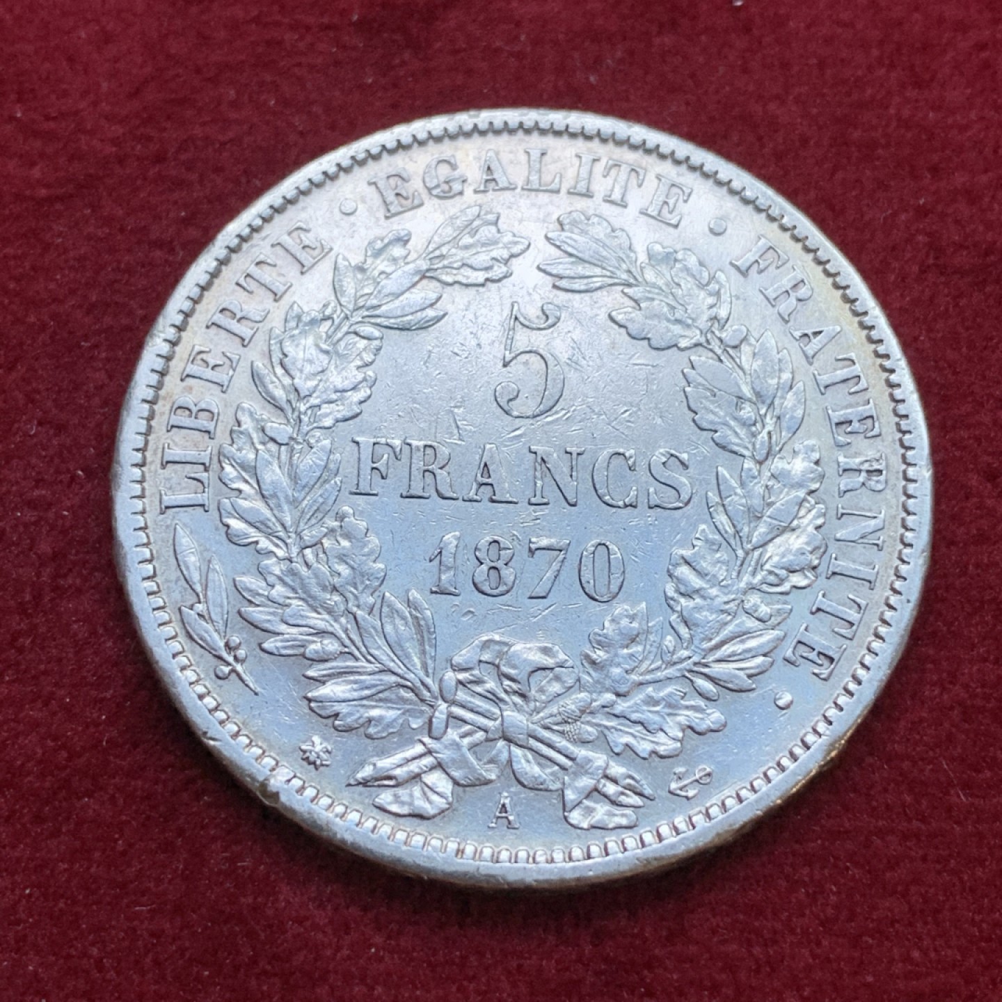 《竞宝斋》第79场-本周日，周一，周四3场拍卖（全场不限金额包邮） 法国1870年 谷物女神 5法郎 大银币 较少年份 细节清晰