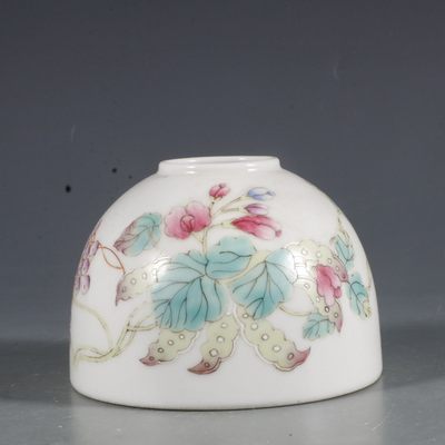 养和堂制款 粉彩花果纹水盂尺寸：高7.4cm口径3.5cm - 养和堂制款 粉彩花果纹水盂尺寸：高7.4cm口径3.5cm