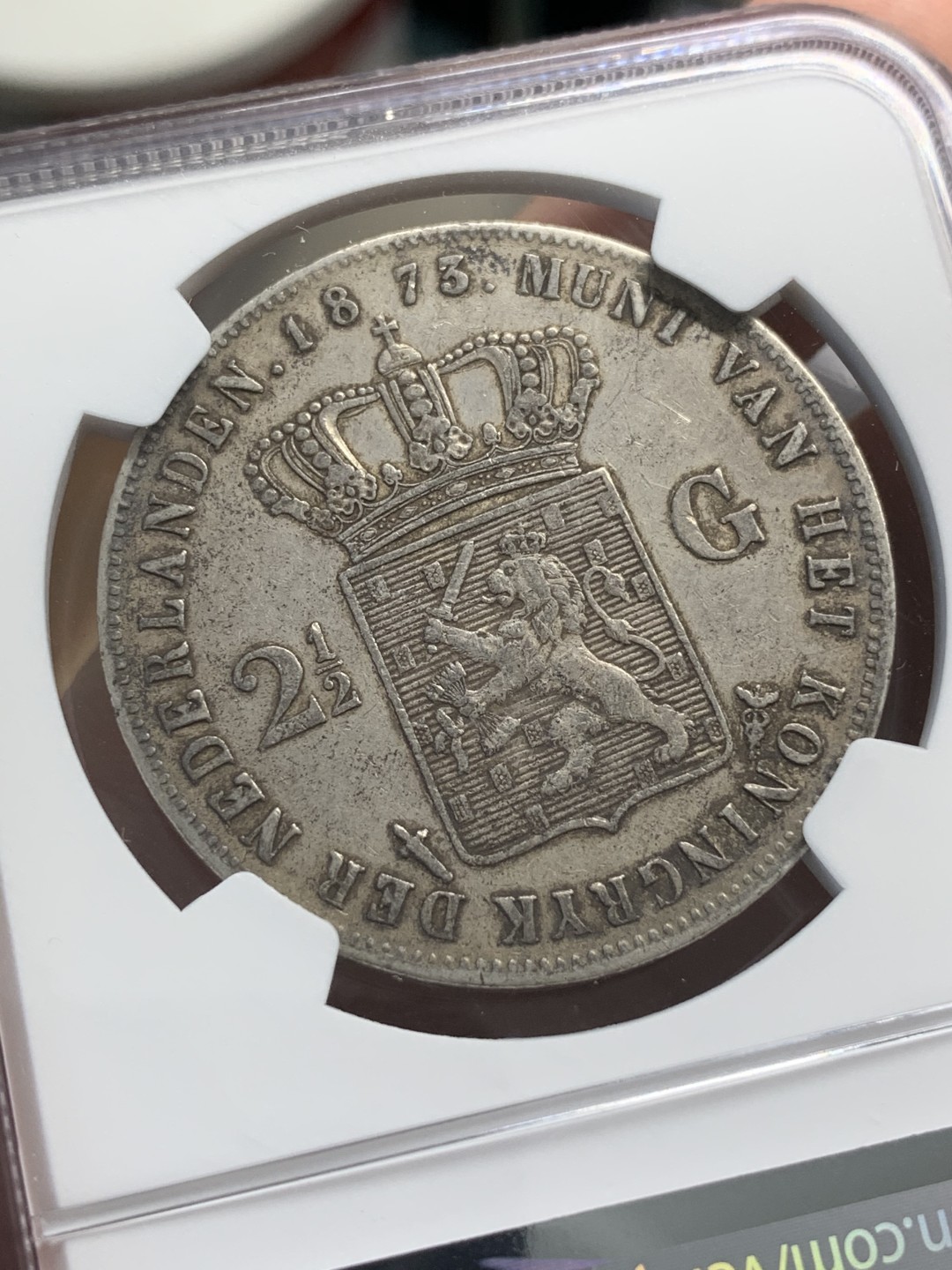 《竞宝斋》第79场-本周日，周一，周四3场拍卖（全场不限金额包邮） NGC-XF45 荷兰 1873年 威廉三世 2.5盾 大银币 一流的味道 细节也漂亮 更高分只有11枚