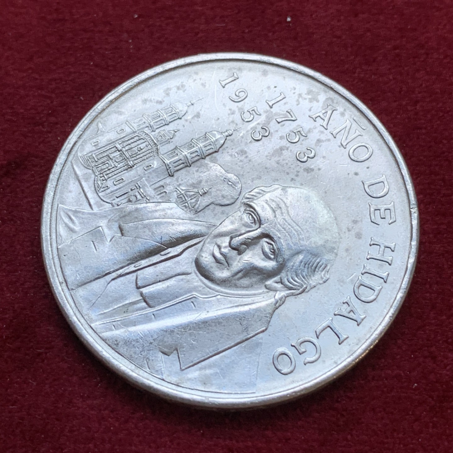 《竞宝斋》第79场-本周日，周一，周四3场拍卖（全场不限金额包邮） 墨西哥1953年 希达尔诞辰纪念 5比索 大银币 原光好品