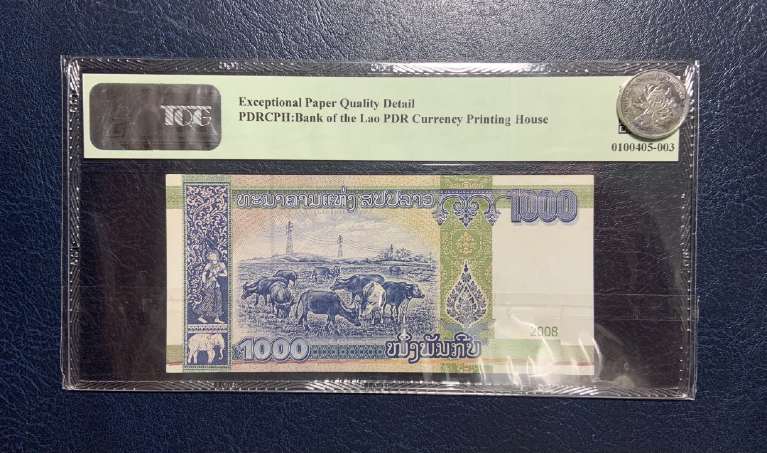 收藏联盟Quantum Auction 第180期拍卖 今晚七点开拍 老挝2008年1000基普 TQG65 首发AA冠 侵权回收版