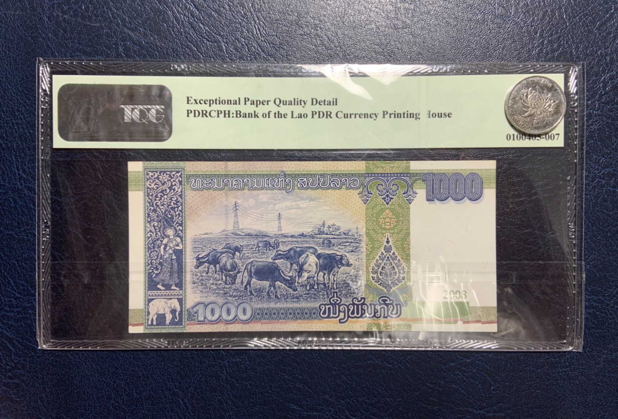 收藏联盟Quantum Auction 第180期拍卖 今晚七点开拍 老挝2008年1000基普 TQG66 首发AA冠 侵权回收版