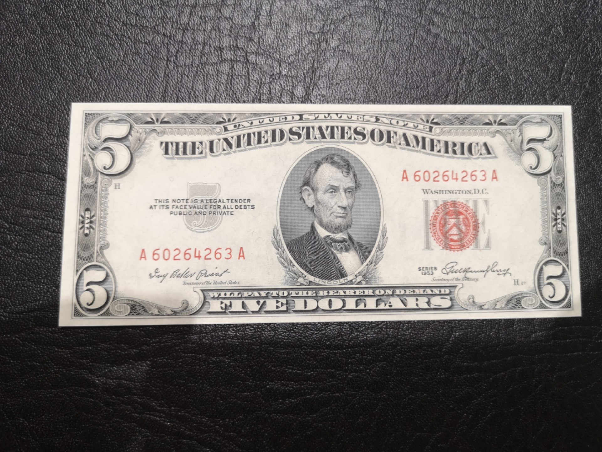 《外钞收藏家》第一百九十二期 1953年红库印5美元 全新无折