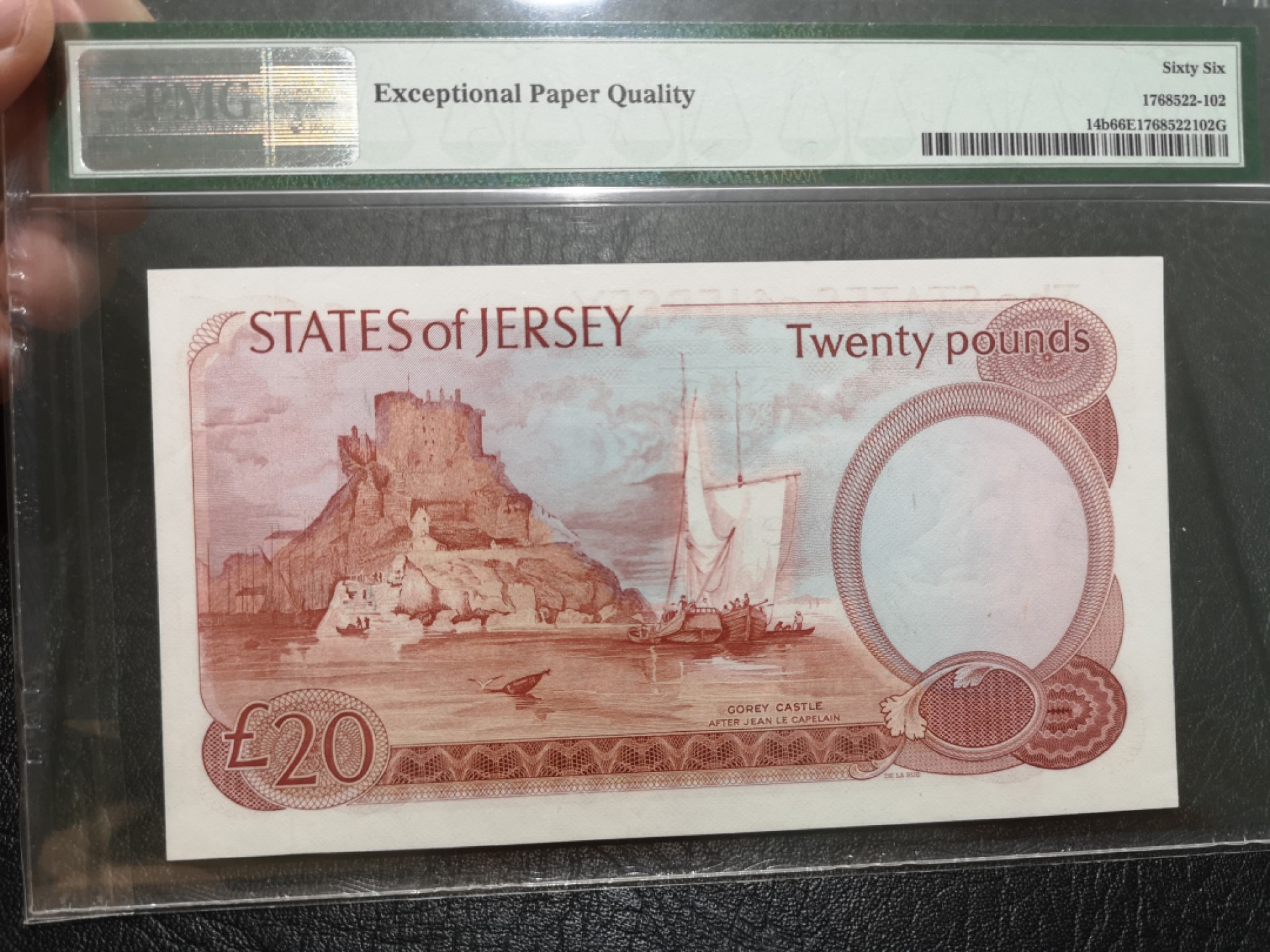 《外钞收藏家》第一百九十二期 1976-88年泽西20镑 精美女王钞 PMG66