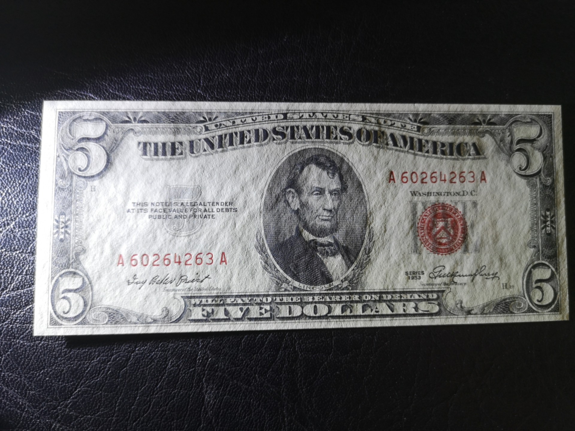 《外钞收藏家》第一百九十二期 1953年红库印5美元 全新无折