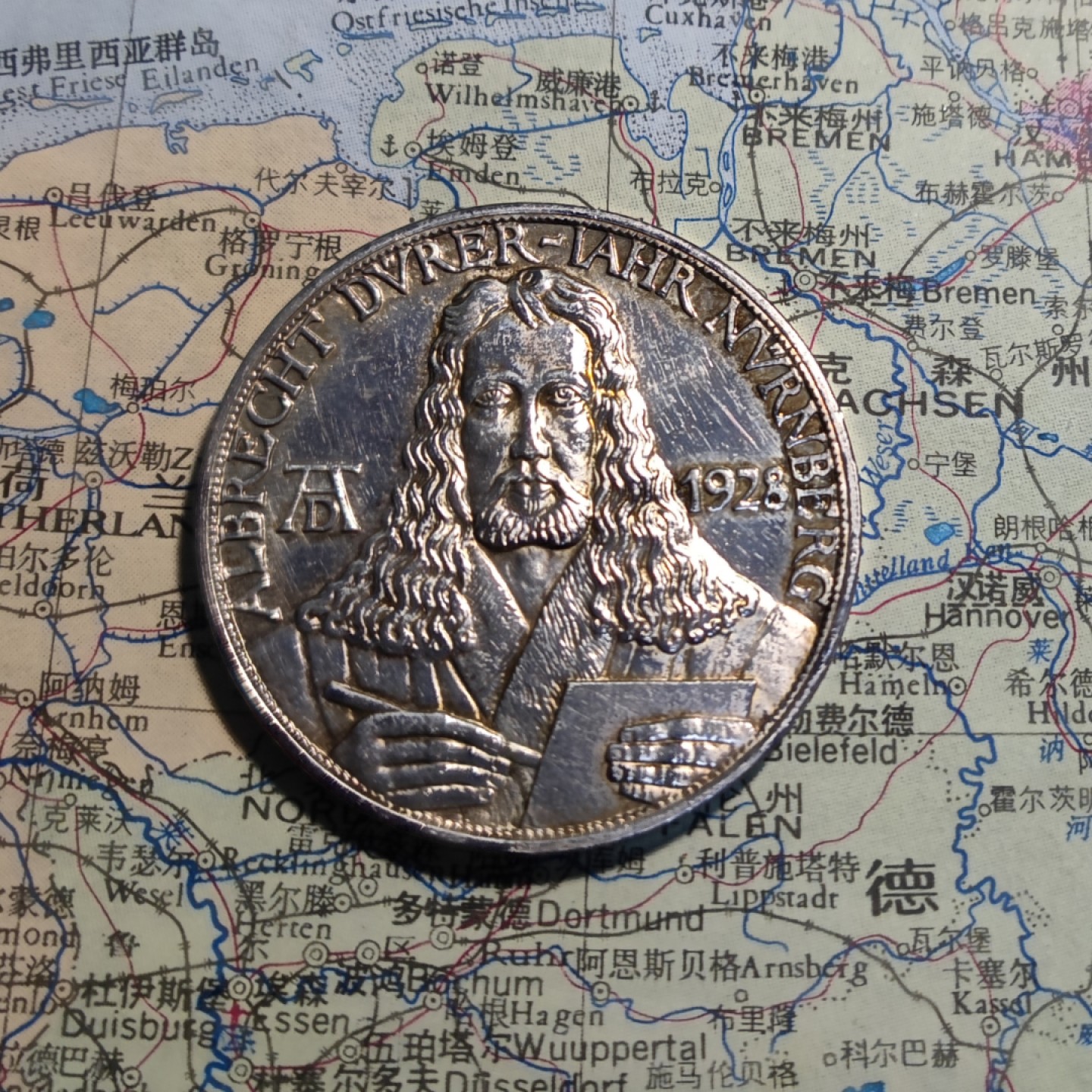 gush小明220802 德国1928画家丢勒银章 品相如图