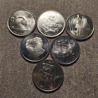 0起1加-纯粹捡漏拍-103场包邮 - 希腊2000年500德拉克马雅典奥运纪念币6枚全套