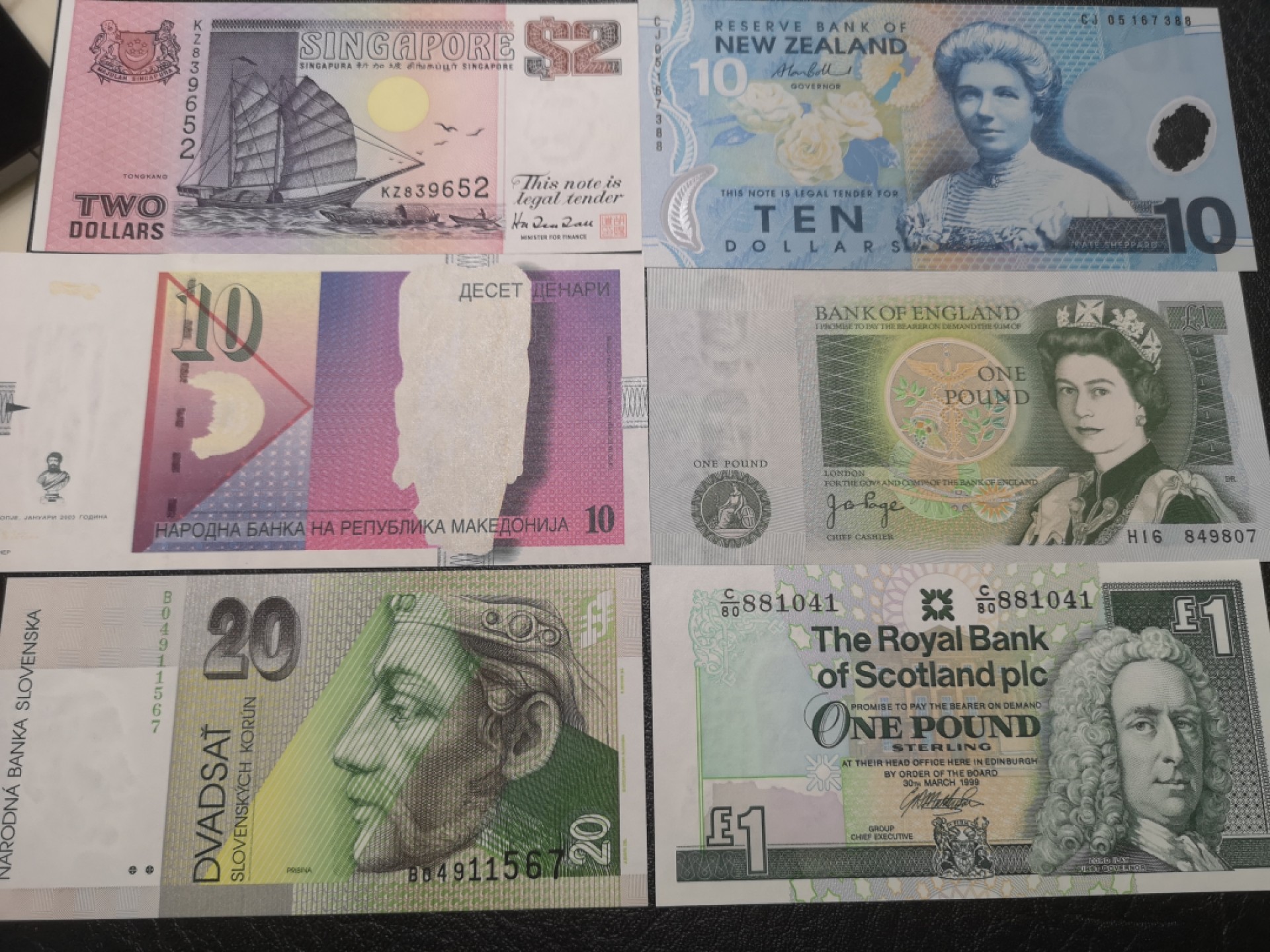 《外钞收藏家》第一百九十二期 六个国家哎6张纸币 全新UNC