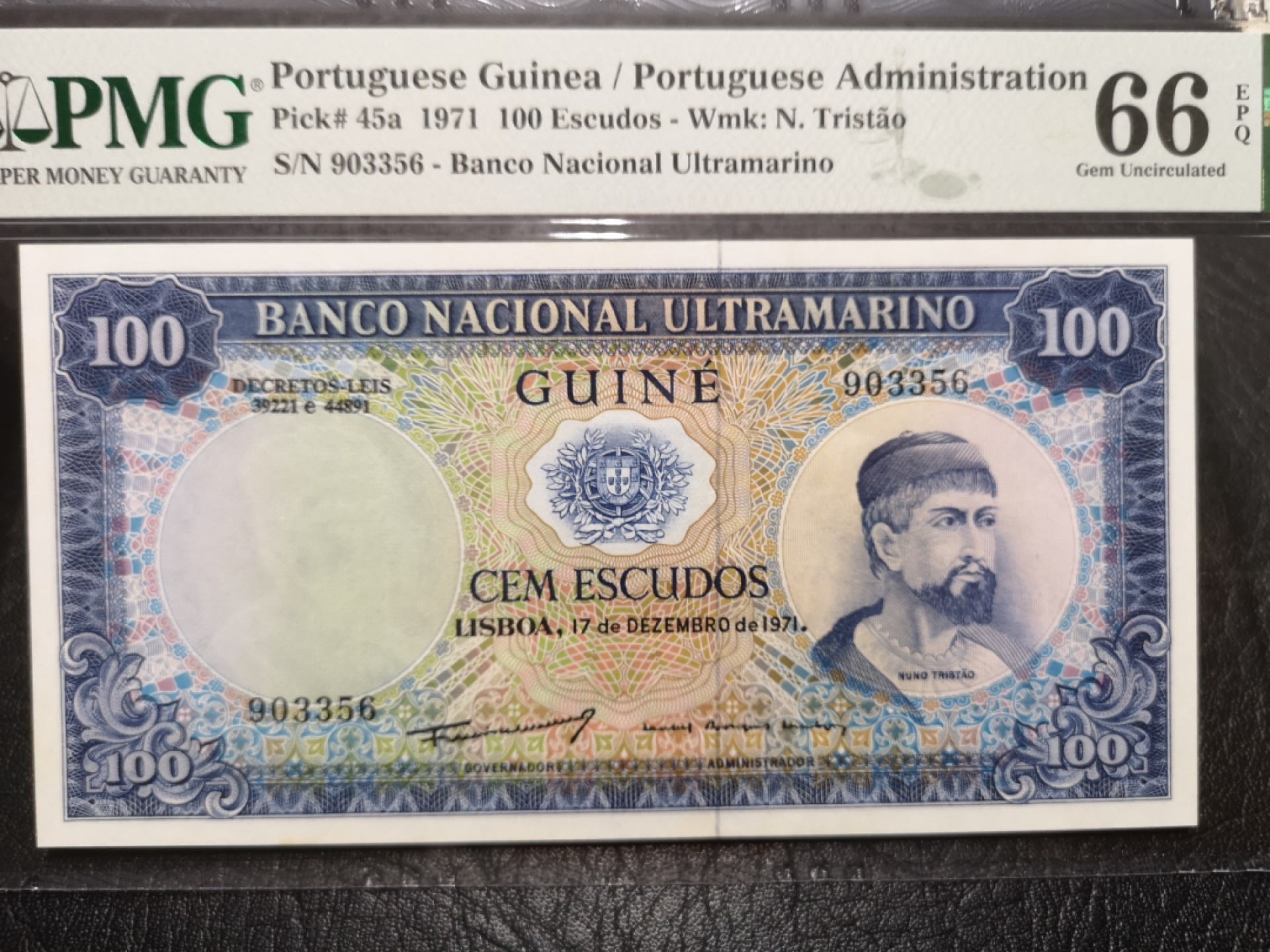 《外钞收藏家》第一百九十二期 1971年葡属几内亚100 PMG66 无47