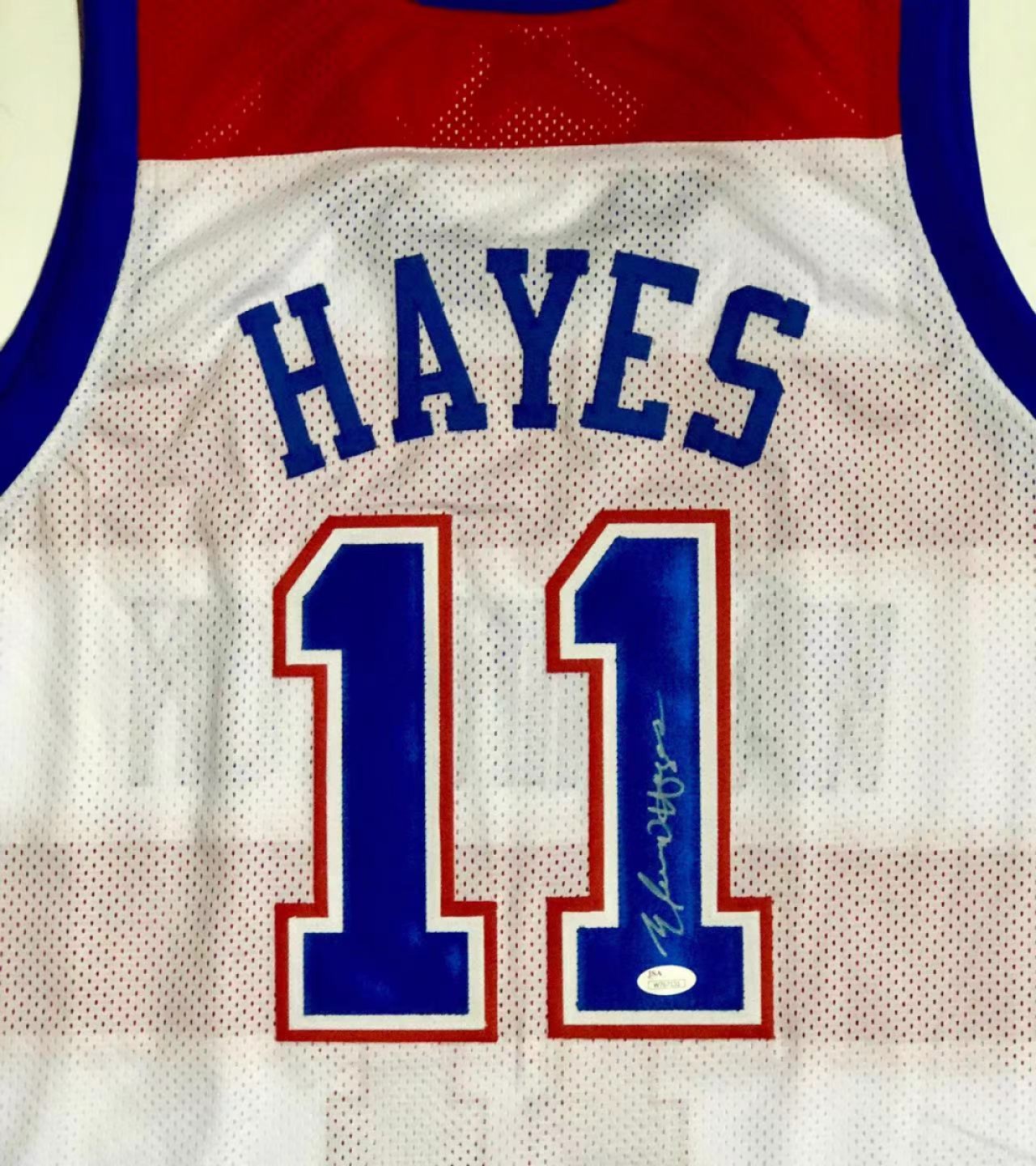 零元拍：NBA75大 奇才上古超巨 队史第一人 状元 得分王 篮板王 总冠军埃尔文 海耶斯签字球衣 JSA公司签名鉴定认证标+证书！