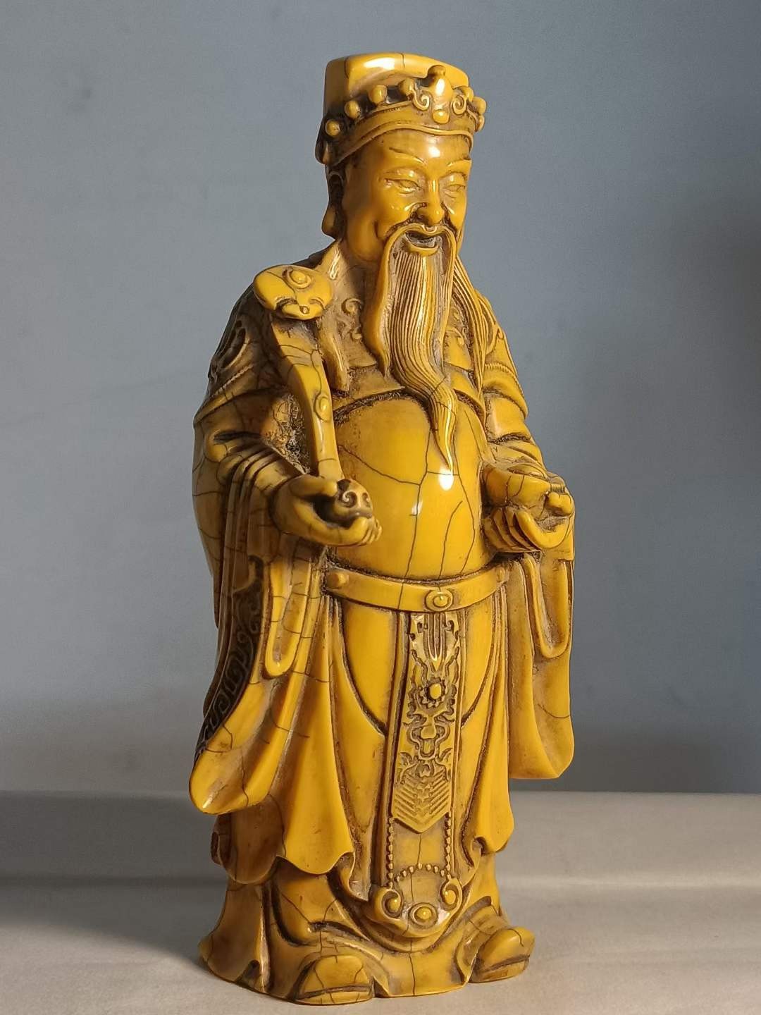 旧藏牙雕财神