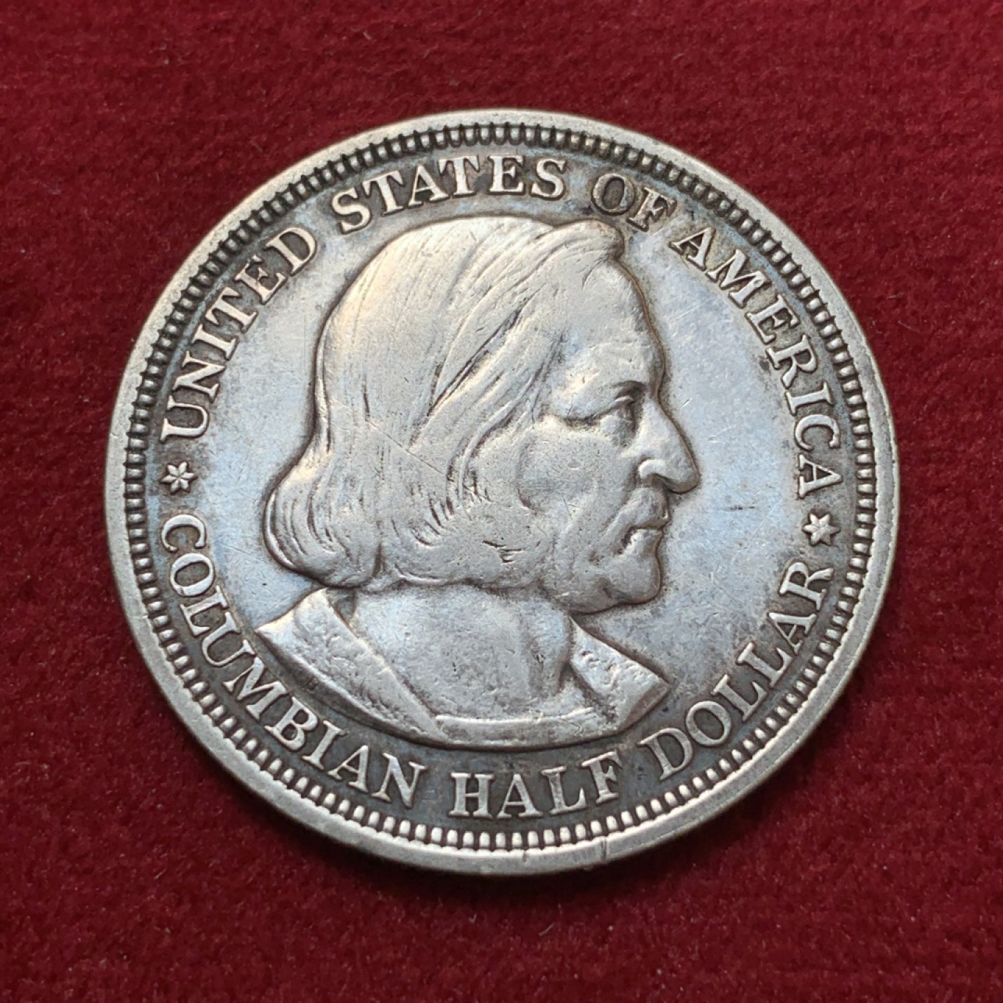 《竞宝斋》第80场-本周日，周一 2场连拍（全场不限金额包邮） 美国 1893年 哥伦布 半美元 银币 原味细节 挺不错