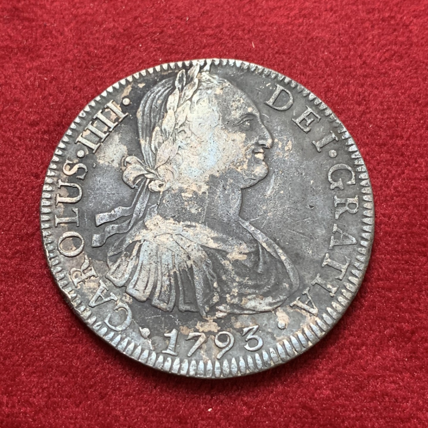 《竞宝斋》第80场-本周日，周一 2场连拍（全场不限金额包邮） 西属墨西哥1793卡洛斯四世双柱银币