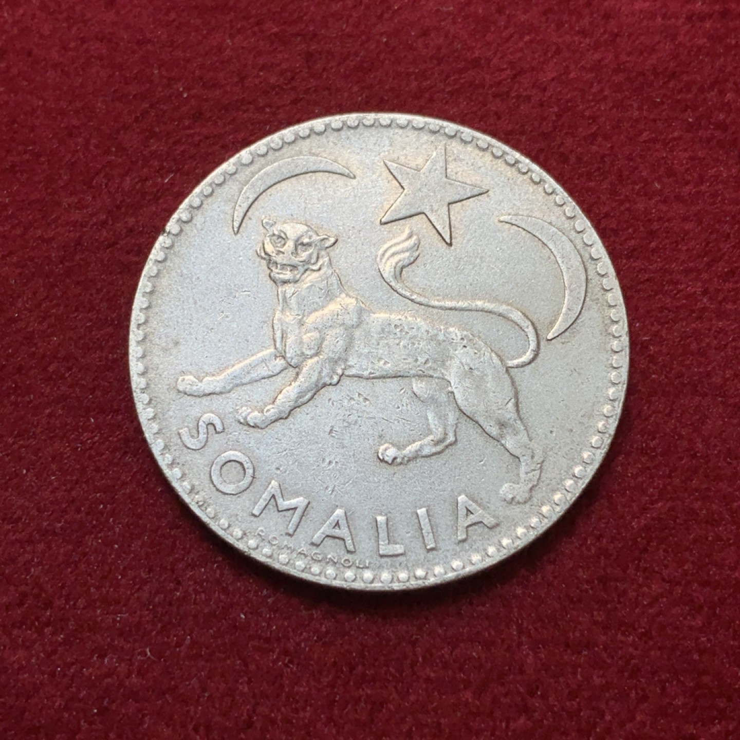 《竞宝斋》第80场-本周日，周一 2场连拍（全场不限金额包邮） 意大利1950年占领索马里 1 somalo银币