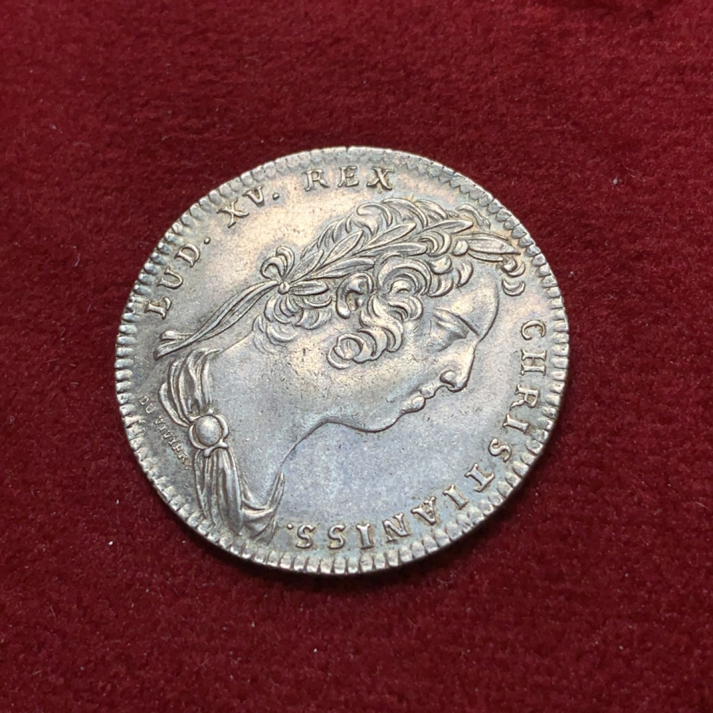 《竞宝斋》第80场-本周日，周一 2场连拍（全场不限金额包邮） 法国1732年 JETON 路易十五 美品银质代币