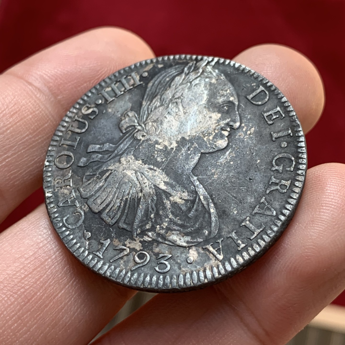 《竞宝斋》第80场-本周日，周一 2场连拍（全场不限金额包邮） 西属墨西哥1793卡洛斯四世双柱银币