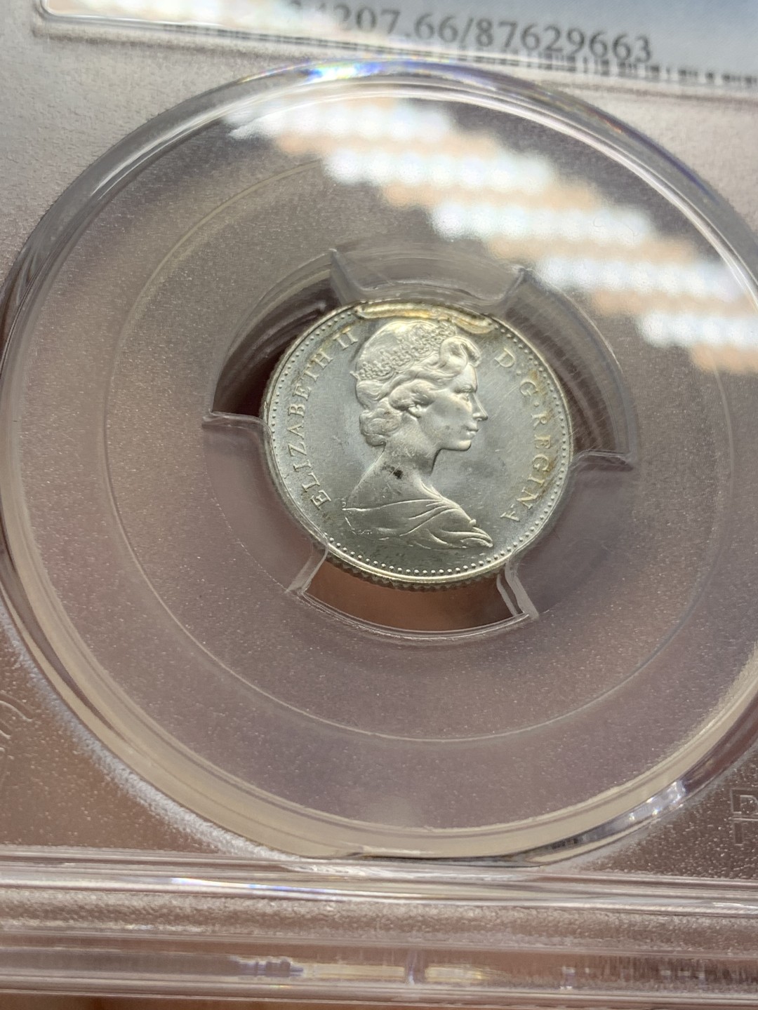 《竞宝斋》第80场-本周日，周一 2场连拍（全场不限金额包邮） PCGS MS66 加拿大1967年10分小鱼银币 车轮光十分悦人的一枚