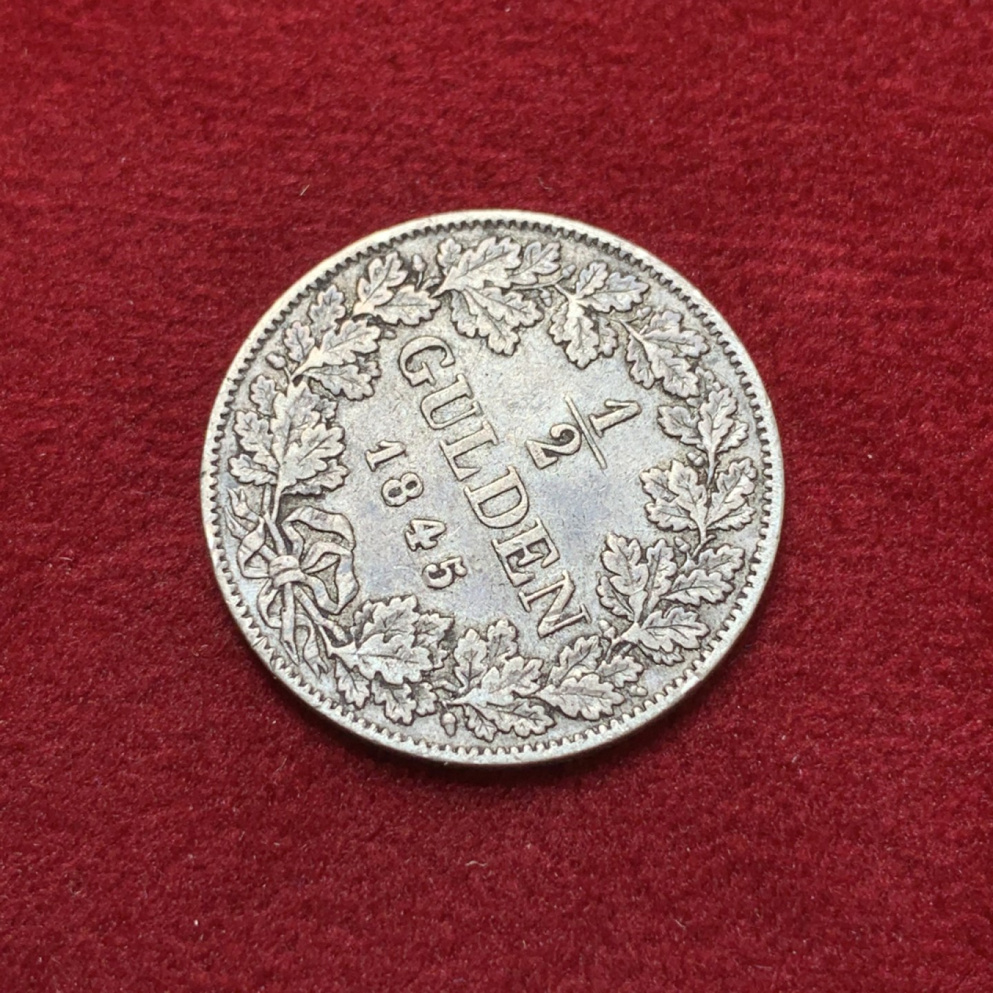 《竞宝斋》第80场-本周日，周一 2场连拍（全场不限金额包邮） 1845年德国巴伐利亚路德维希半盾银币