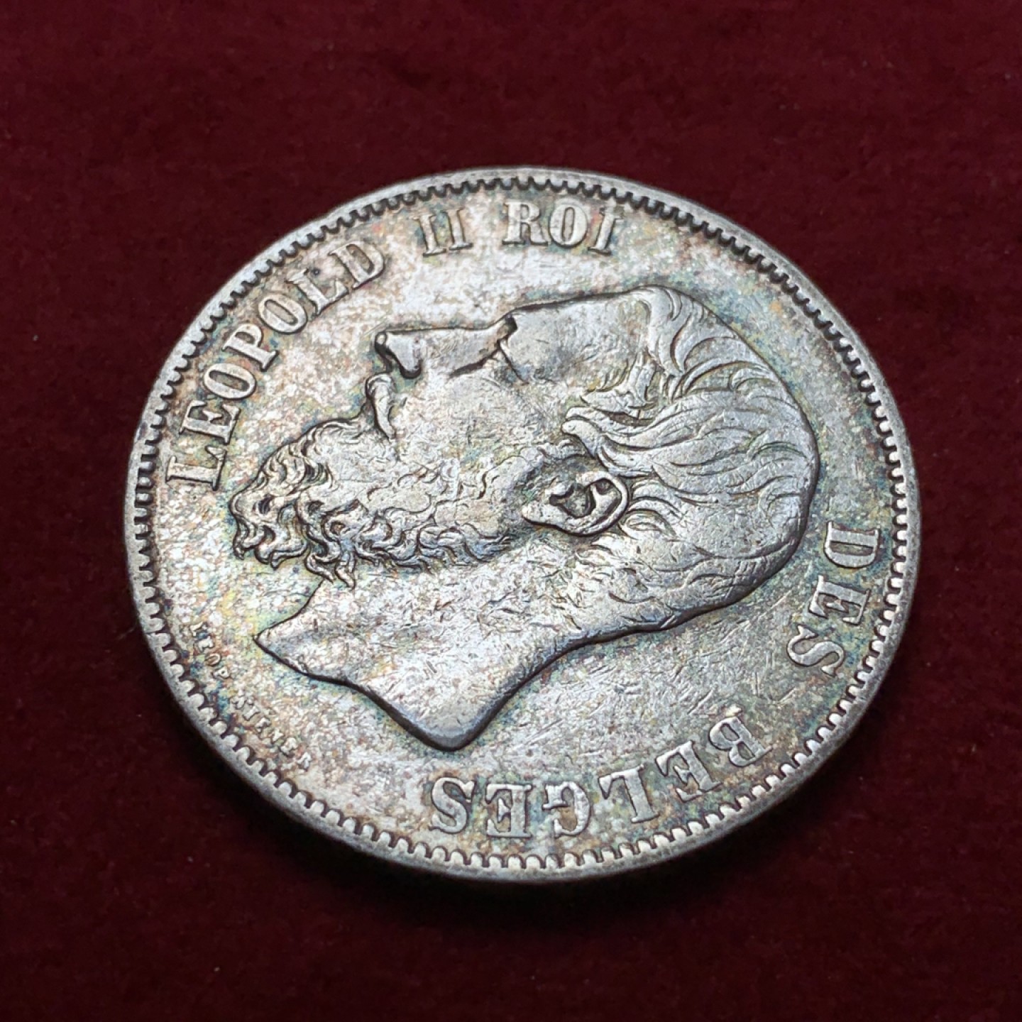 《竞宝斋》第80场-本周日，周一 2场连拍（全场不限金额包邮） 比利时 1873年 5法郎 银币