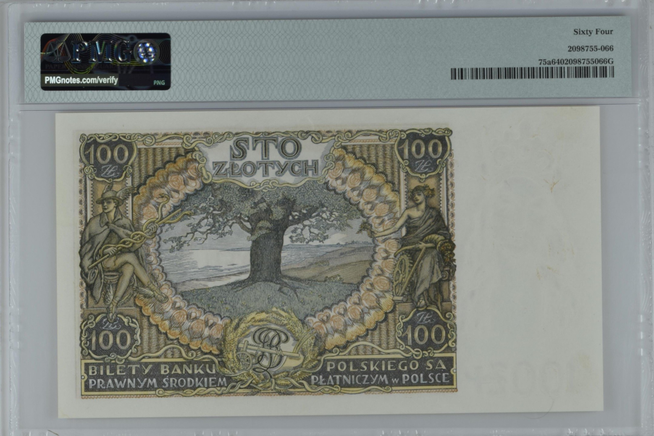 收藏联盟Quantum Auction 第181期拍卖 波兰1934年100兹罗提 PMG64 波尼亚托夫斯基亲王