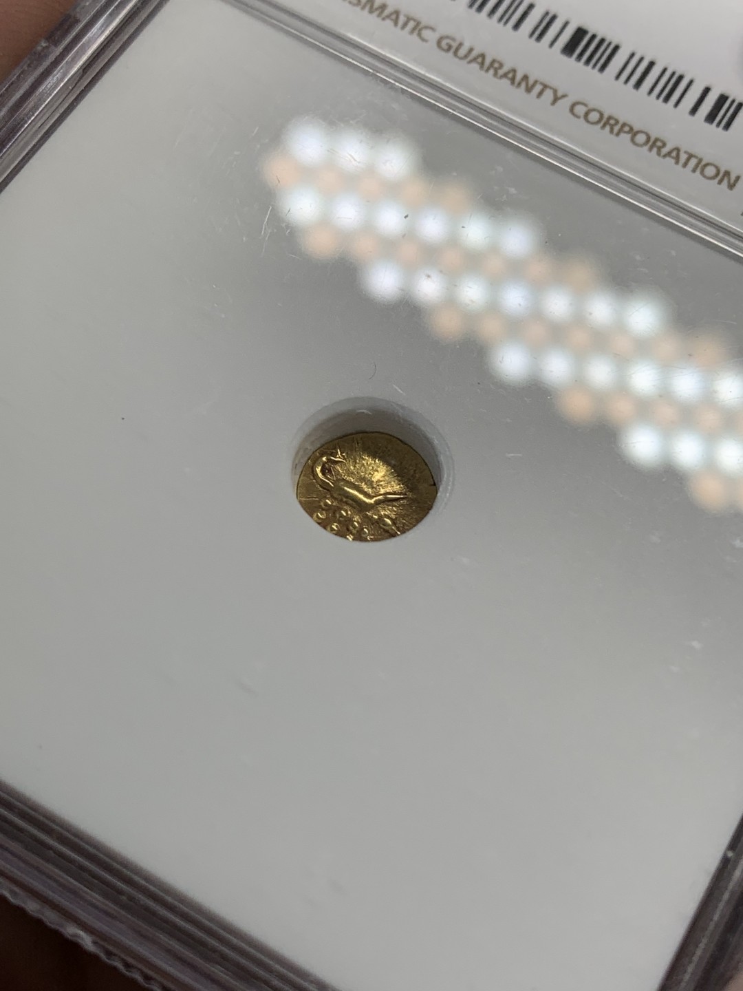 《竞宝斋》第80场-本周日，周一 2场连拍（全场不限金额包邮） NGC-MS63 印度1795年 坎钦FANNAM金币 这分数已经很不错了