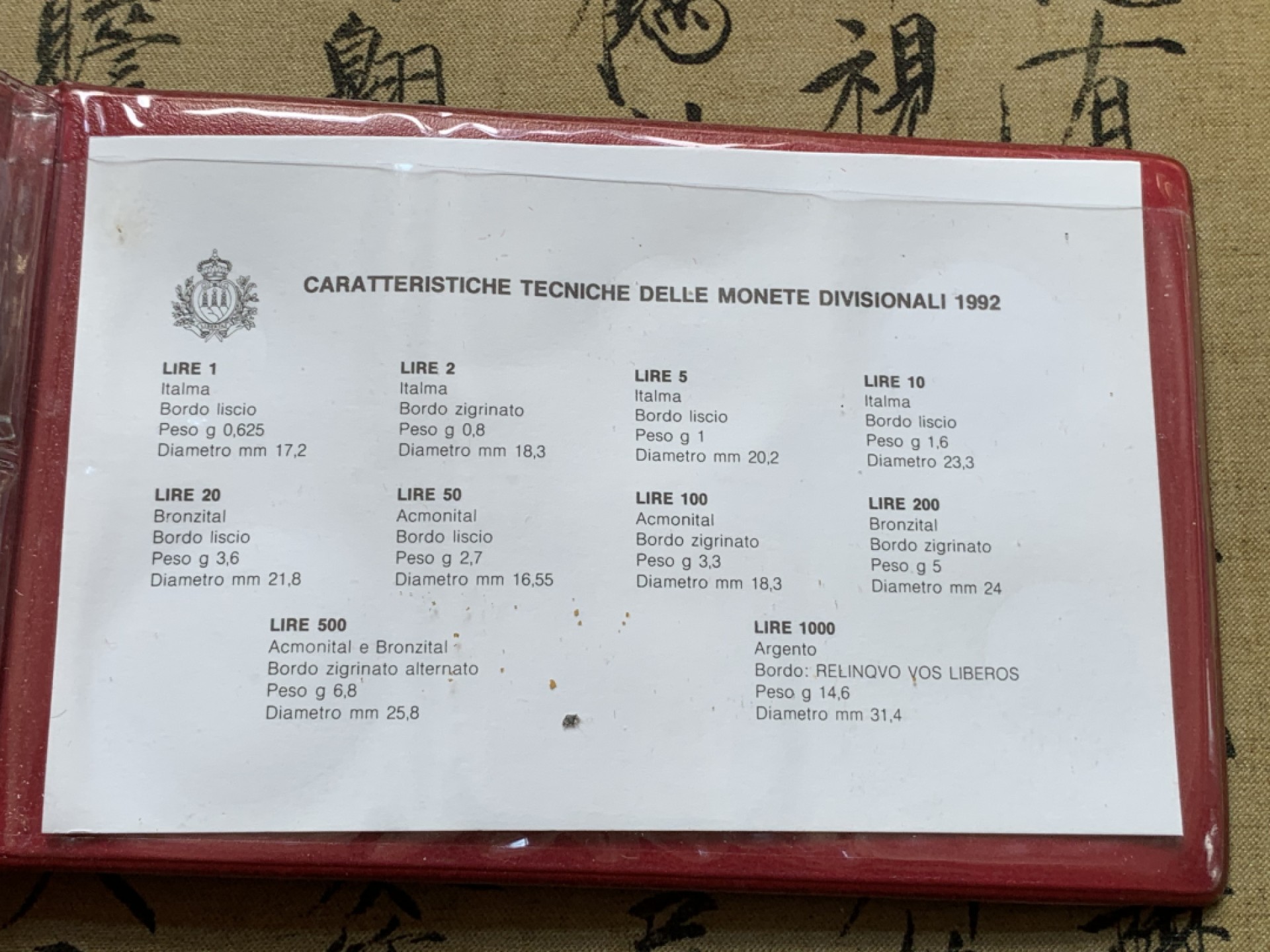 《竞宝斋》第80场-本周日，周一 2场连拍（全场不限金额包邮） 钱包装 圣马力诺 1992年  十枚装 哥伦布航海 1000里拉大银币一枚 完美状态