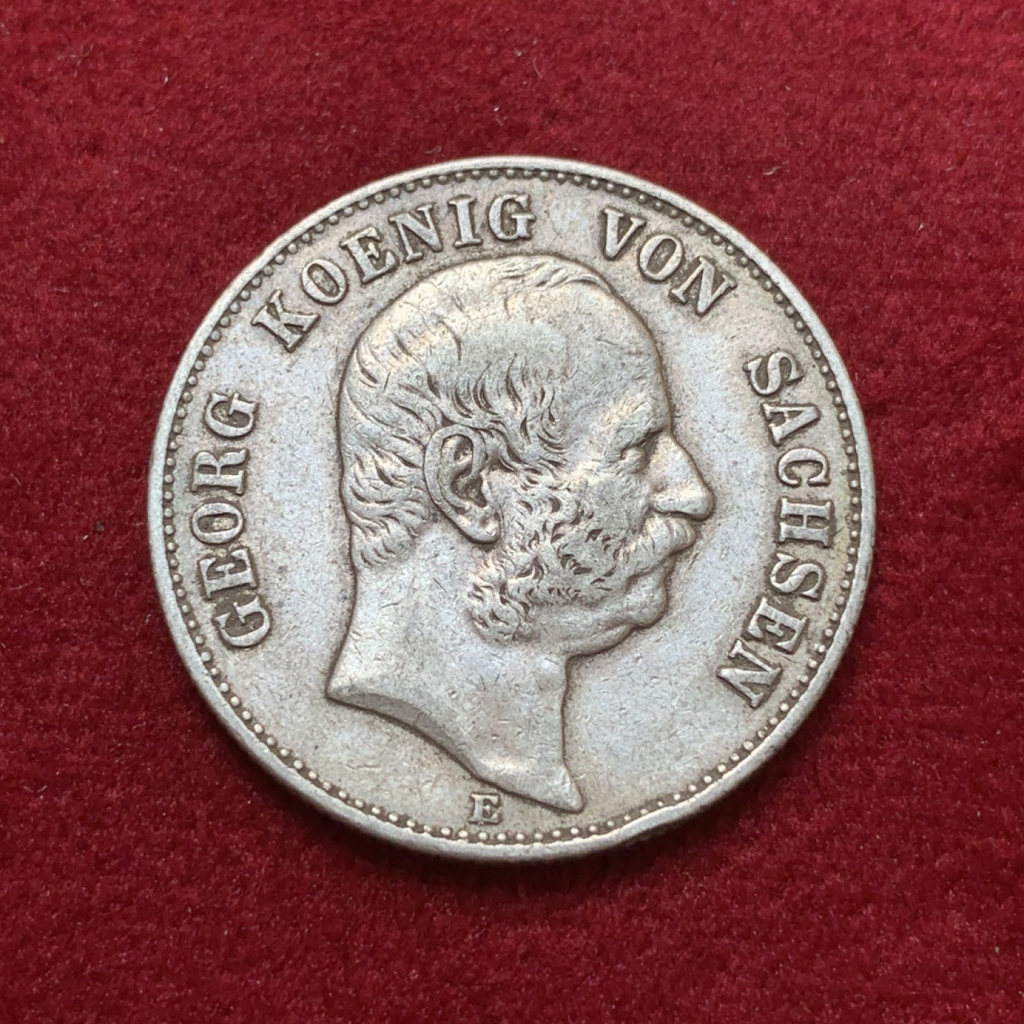 《竞宝斋》第80场-本周日，周一 2场连拍（全场不限金额包邮） 1904年德国 萨克森乔治 流通版 2马克 银币 少见品种