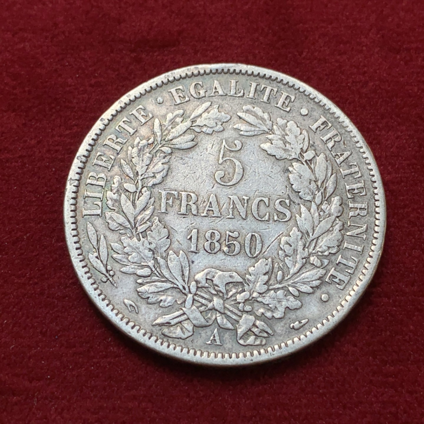 《竞宝斋》第80场-本周日，周一 2场连拍（全场不限金额包邮） 法国1850年 谷物女神 5法郎 大银币 好品老包浆