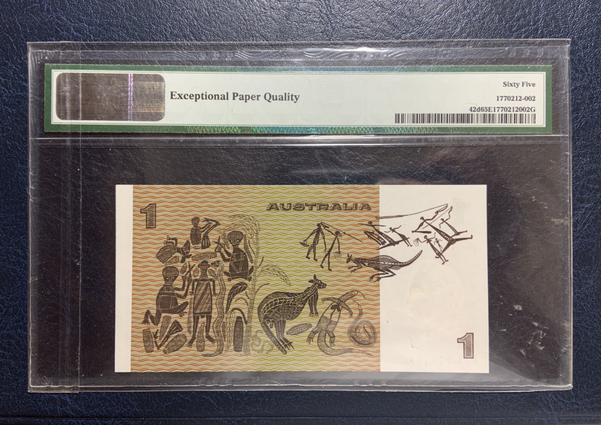 收藏联盟Quantum Auction 第181期拍卖 澳大利亚1983年1元 PMG65 中年戎装 鸸鹋和袋鼠