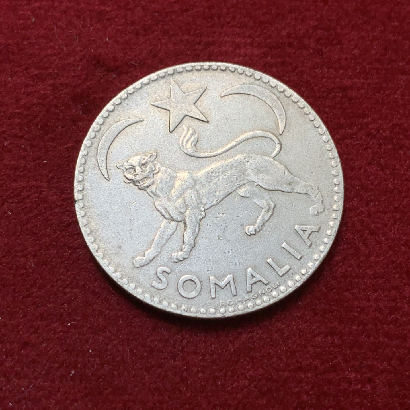 《竞宝斋》第80场-本周日，周一 2场连拍（全场不限金额包邮） 意大利1950年占领索马里 1 somalo银币