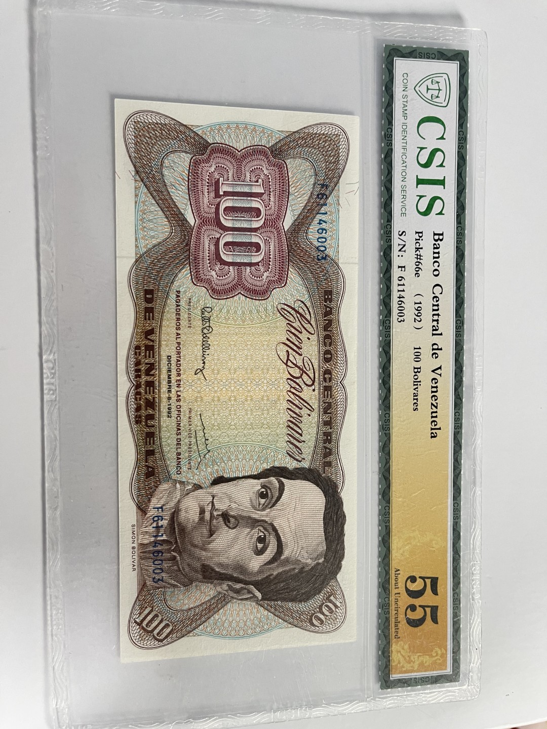 CSIS-GREAT评级精品钱币拍卖第一百五十四期 委内瑞拉 纸币 CSIS 磕碰氧化划痕白斑均有 售出不退换 睁大眼看清楚别后悔
