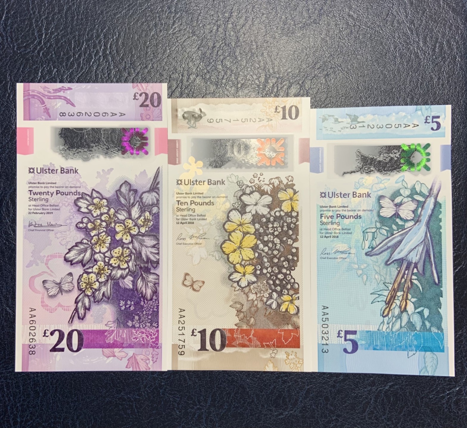 收藏联盟Quantum Auction 第181期拍卖 北爱尔兰2018年5_10_20镑 品相全新UNC 首发AA冠号 塑料钞