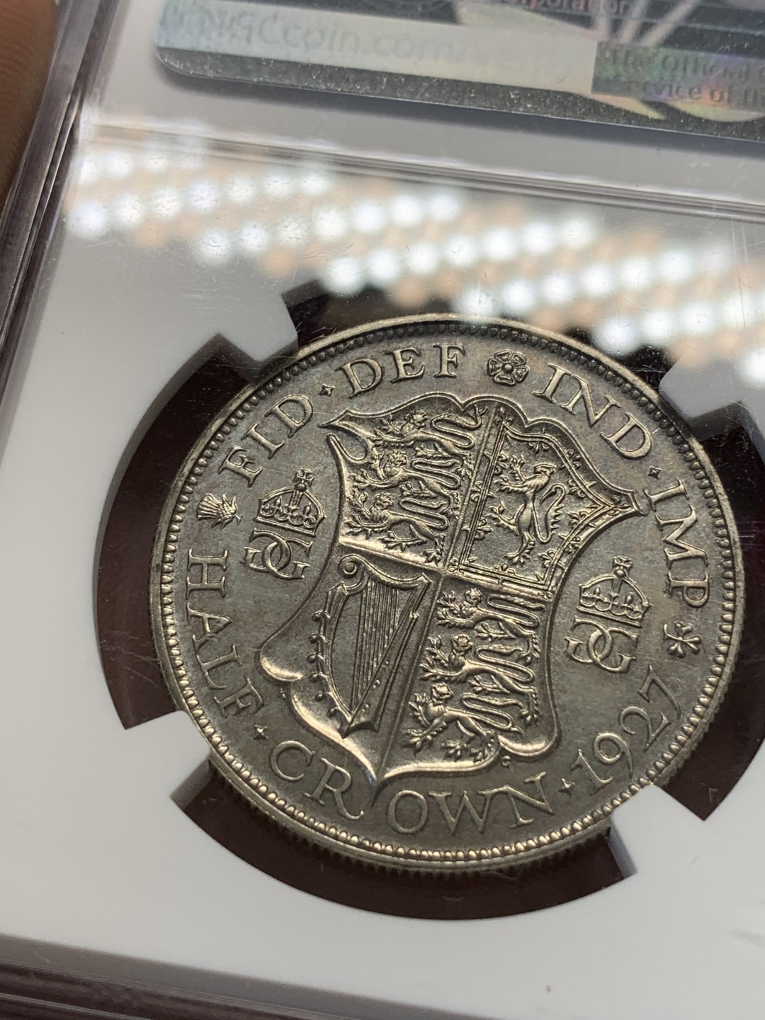 《竞宝斋》第80场-本周日，周一 2场连拍（全场不限金额包邮） NGC-PROOF  1927年英国乔五半克朗，镜面感明显