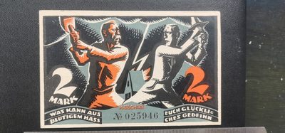 综合藏品场.喜欢出价就得！无套路无托.诚信惠友交友！自动快拍. 德国纸钞一枚.直径12.5*8厘米.品相8品