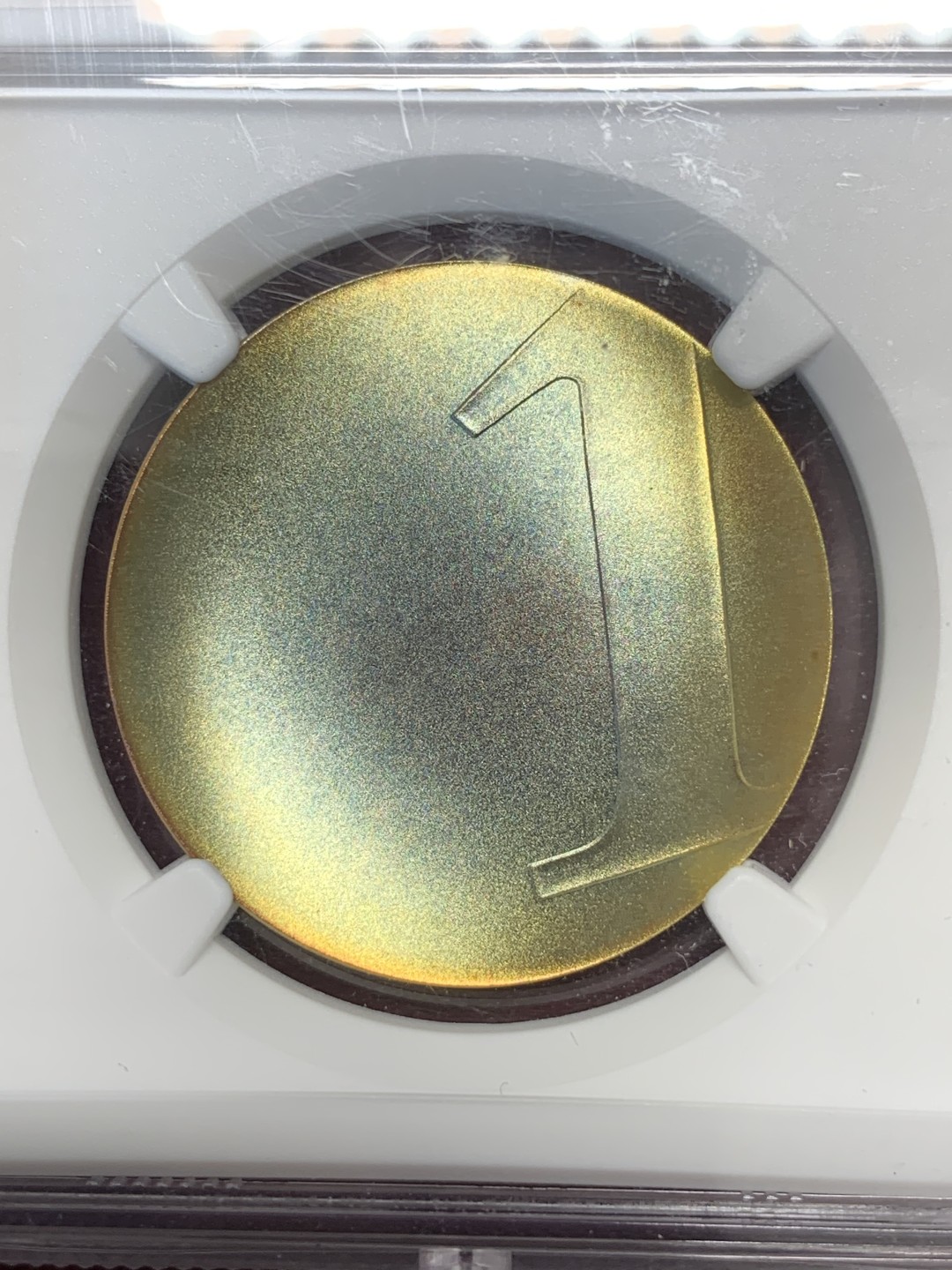 《竞宝斋》第80场-本周日，周一 2场连拍（全场不限金额包邮） NGC-69 MATTE 法国2001年最后的法郎 五彩加厚盒子