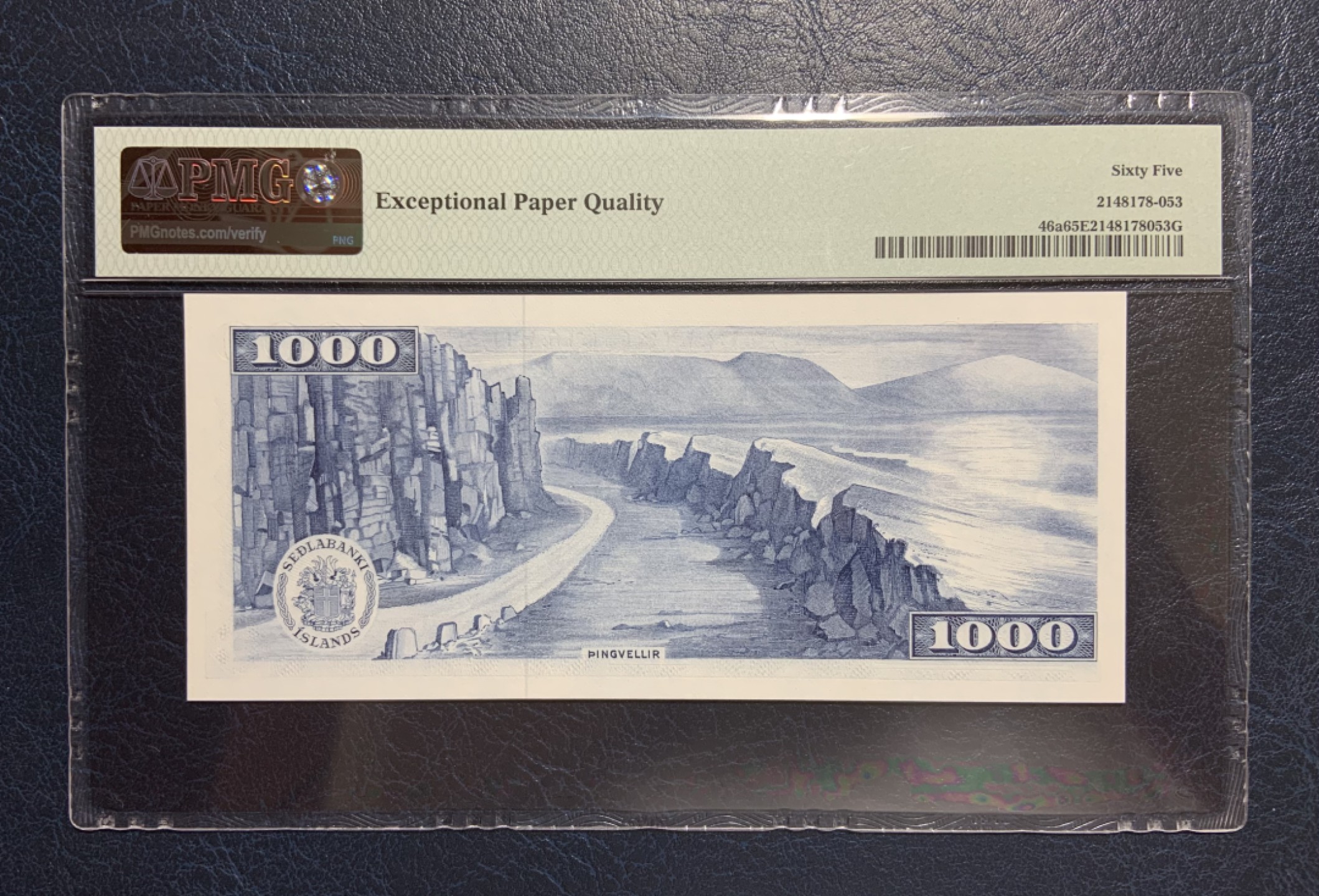收藏联盟Quantum Auction 第181期拍卖 冰岛1961年1000克朗 PMG65 BWC经典之作