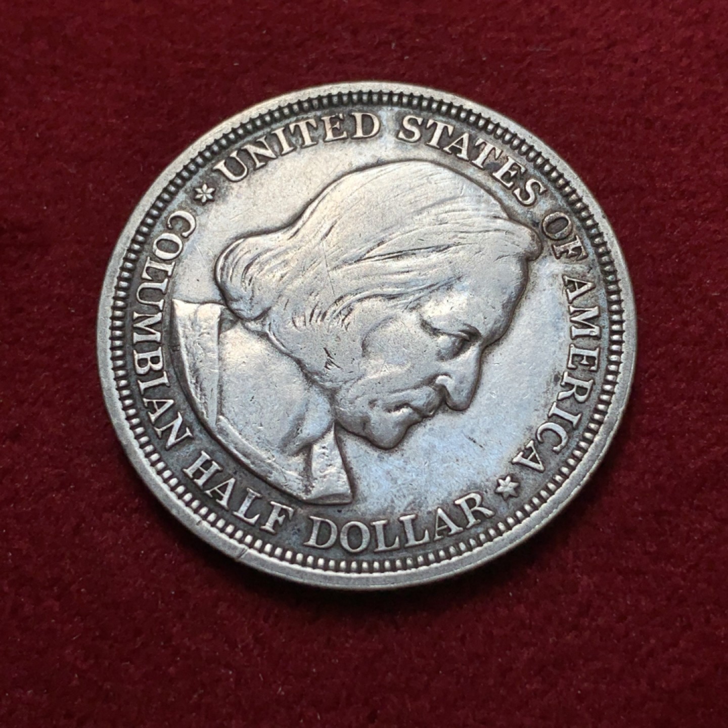 《竞宝斋》第80场-本周日，周一 2场连拍（全场不限金额包邮） 美国 1893年 哥伦布 半美元 银币 原味细节 挺不错