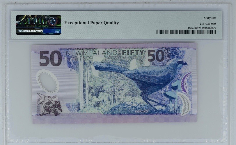 收藏联盟Quantum Auction 第181期拍卖 新西兰2003年首发冠号同号钞一套 PMG66 AA冠且分数一致