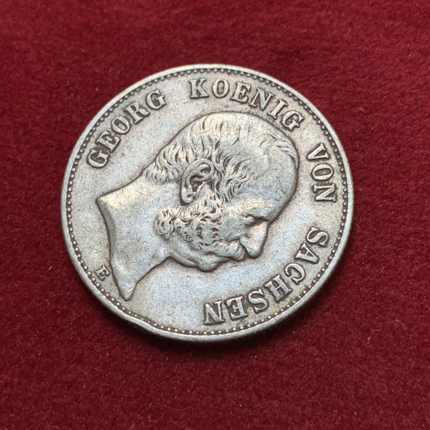 《竞宝斋》第80场-本周日，周一 2场连拍（全场不限金额包邮） 1904年德国 萨克森乔治 流通版 2马克 银币 少见品种